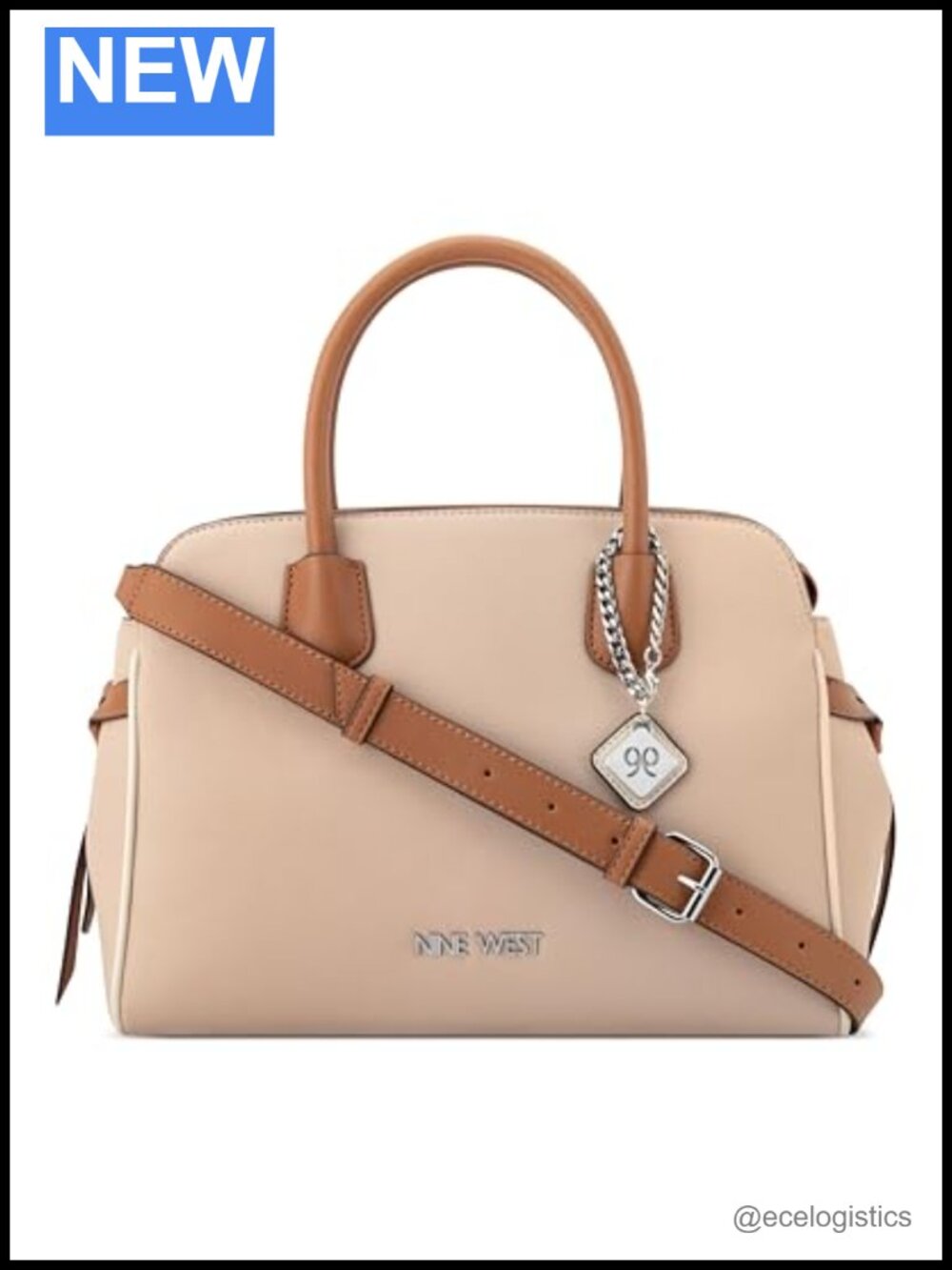 Large Faux Leather Satchel Bag with Magnetic Closure, Top Handle & Adjustable